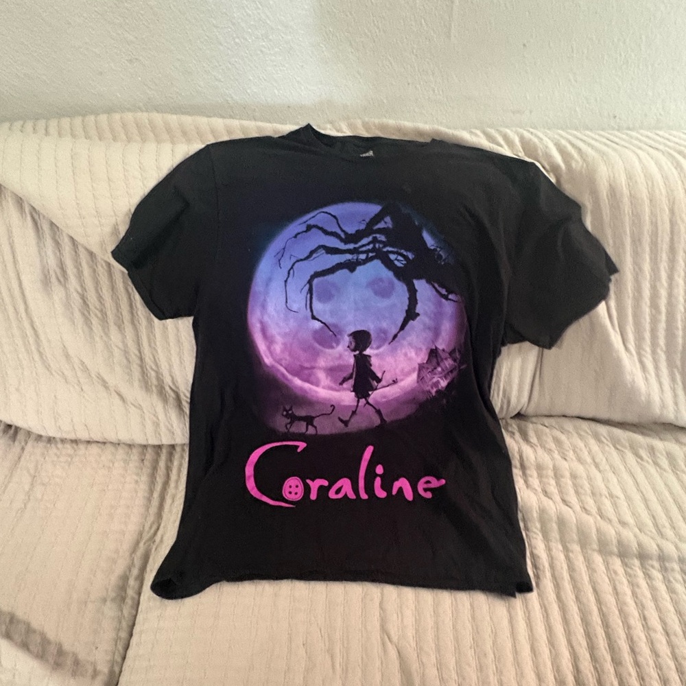Hot Topic Black and Purple Coraline Tee